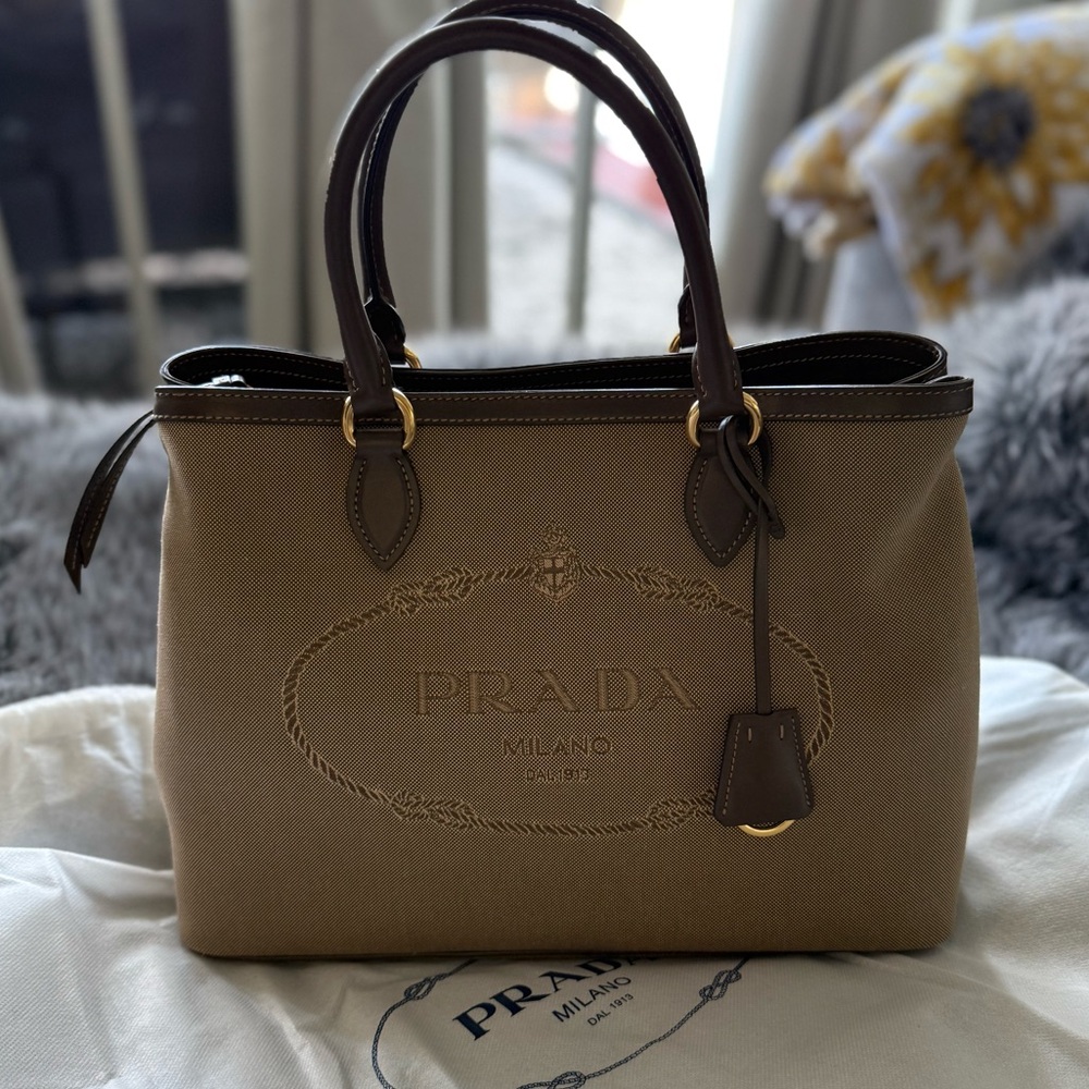 Prada Jacquard Canvas Tote NWOT